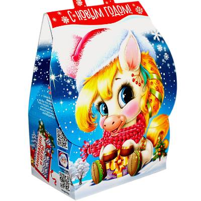 Детский подарок на Новый Год в картонной упаковке весом 430 грамм 
